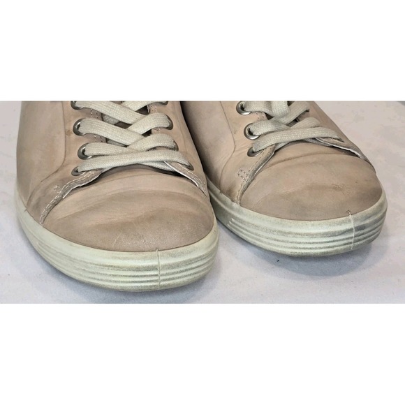 Ecco Soft  Shoes Women's Size 7 Light Beige‎ Leather Lace Up Casual - Picture 4 of 8